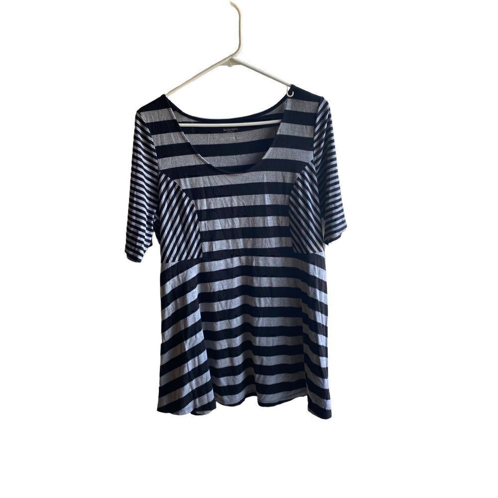 Motherhood maternity striped gray and black tunic top size large